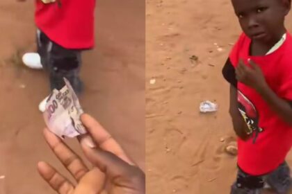 “Me i no dey collect ₦100, na only ₦1,000” — Boy rejects Christmas gift