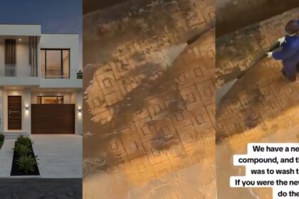 New tenant trends after washing the whole compound on his first day in the house