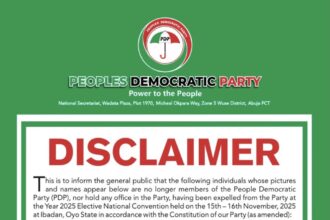 PDP announces expulsion of eleven senior figures at 2025 national convention