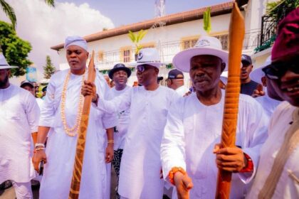 Sanwo-Olu receives ceremonial staff as Lagos kicks off 2025 Eyo festival