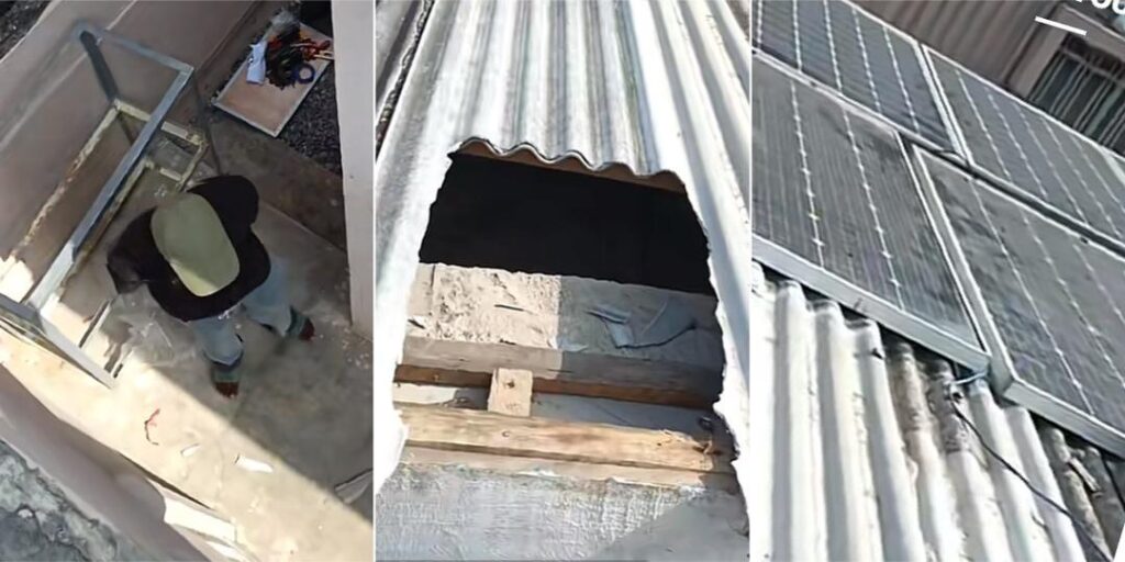 Solar installation goes wrong as installer breaks client’s roof, falls into toilet