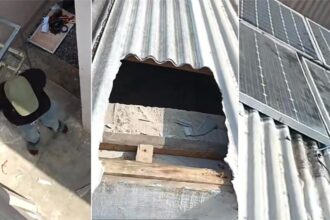 Solar installation goes wrong as installer breaks client’s roof, falls into toilet