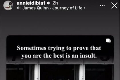 “Sometimes trying to prove you’re the best…” – Annie Idibia breaks silence after 2Baba’s alleged UK arrest