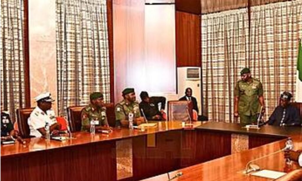 Tinubu in closed-door meeting with service chiefs