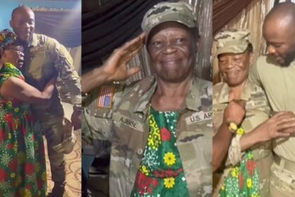 Touching moment mother reunites with son 7 years after he left to join US Army