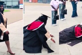 Woman prostrates to appreciate husband who sponsored her £34,000 master’s degree