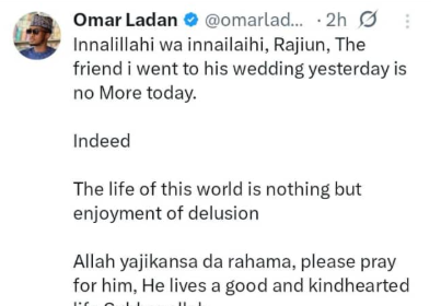 Young groom passes away a day after his wedding