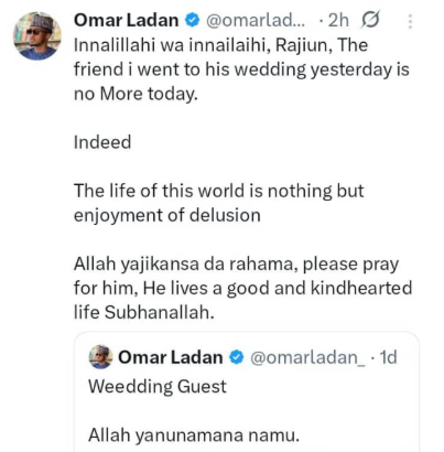 Young groom passes away a day after his wedding