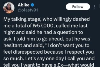Lady reveals what she did after a man gave her ₦57k and asked for sex during talking stage