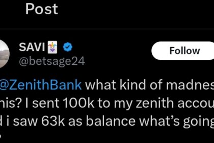 “What’s going on?”- Man cries out after sending ₦100k to his bank account, shares how much he was credited
