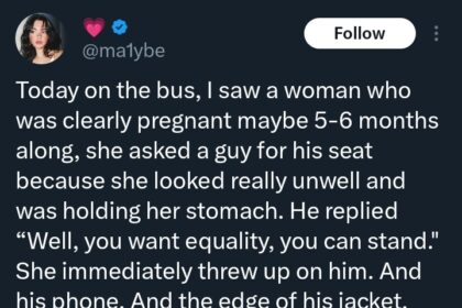 “You want equality; you can stand” — unexpected thing happens as man denies pregnant woman seat on public bus
