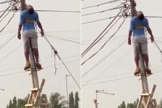 Young man electrocuted while working on power line