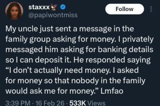 “I asked for money so nobody would ask me for money” — Man shares family group chat drama