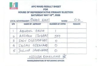 Ward Results Show Ihonvbere Won APC Reps Primary