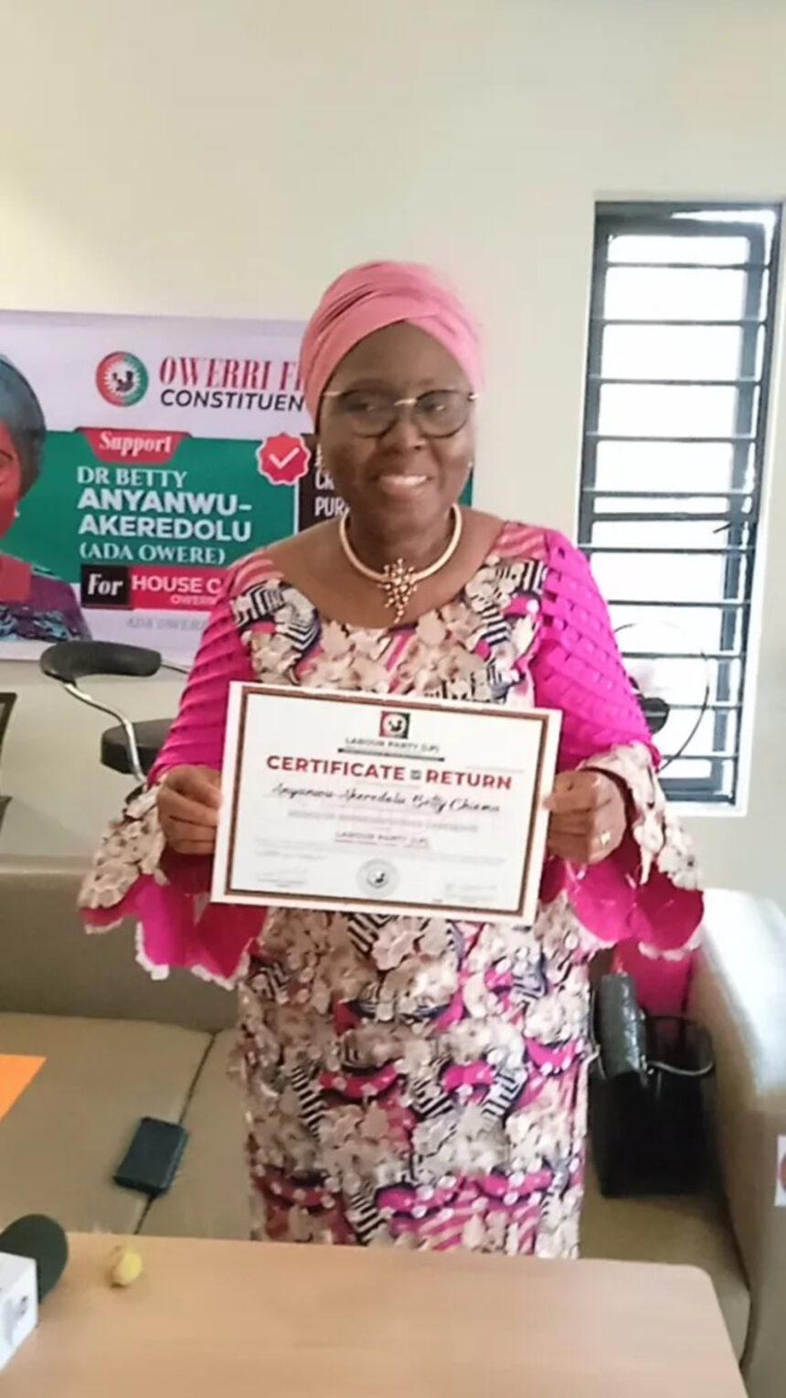2027: Ex-Ondo First Lady, Betty Anyanwu-Akeredolu clinches LP ticket in Imo