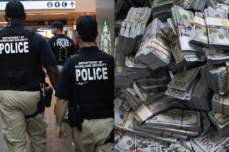 HOMELAND SECURITY OFFICERS, STASH OF DOLLARS