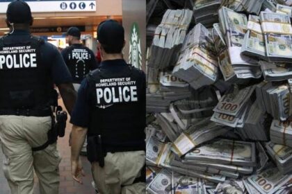 HOMELAND SECURITY OFFICERS, STASH OF DOLLARS