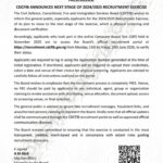 CDCFIB announces physical screening, document verification for recruitment applicants