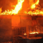 Four vehicles, properties worth millions of razed as fire ravages mechanic workshop, residential building in Oyo