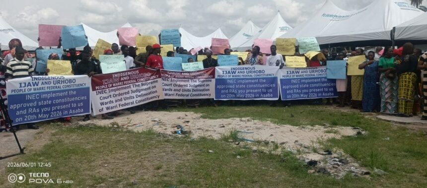 Ijaw, Urhobo protesters allege presidency’s interference in Warri delineation, demand immediate implementation of INEC report