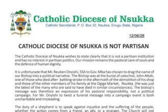 Nsukka Diocese dismisses comments by Gov Mbah’s aide over Ogige Market demolition