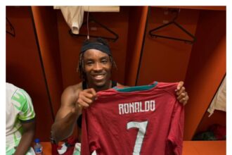Super Eagles player gets Ronaldo’s shirt after 2-1 defeat to Portugal revealed