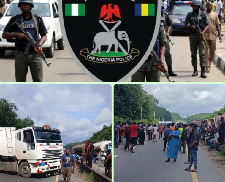 Truck drivers block Lagos-Ore-Benin Highway over alleged police extortion