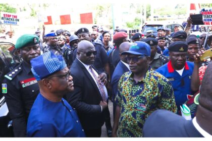 Wike assures protesting teachers of rescue efforts, warns against politicizing insecurity