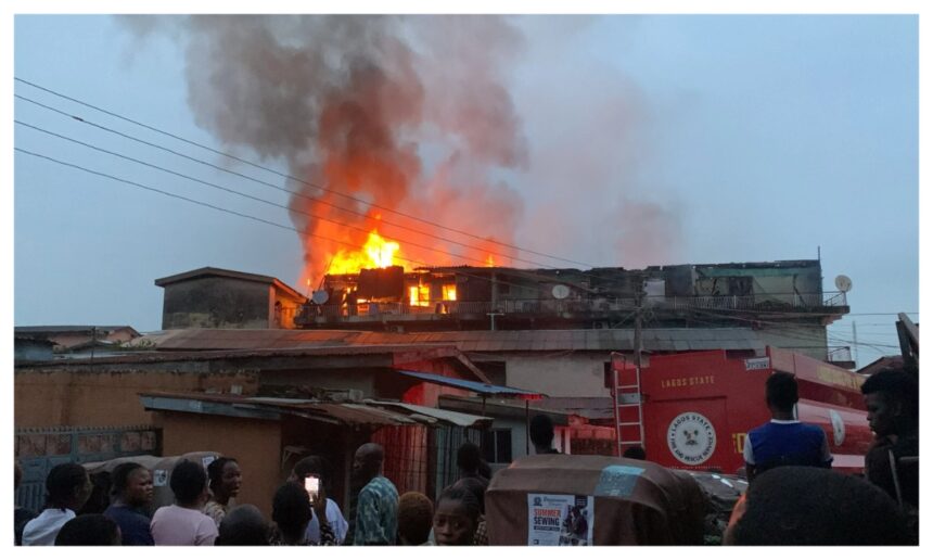 Two firefighters hospitalised as fire engulfs Lagos building