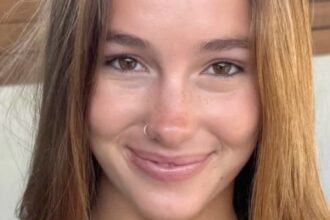 Ella Alexandra Rolls Up Hiking Shirt In Pigtails With Nothing Underneath