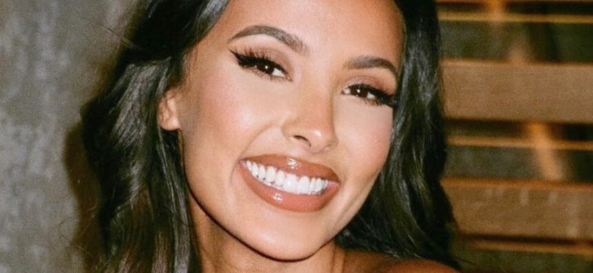 Maya Jama Ditches Bra In Daring Leather Cut-Out Dress